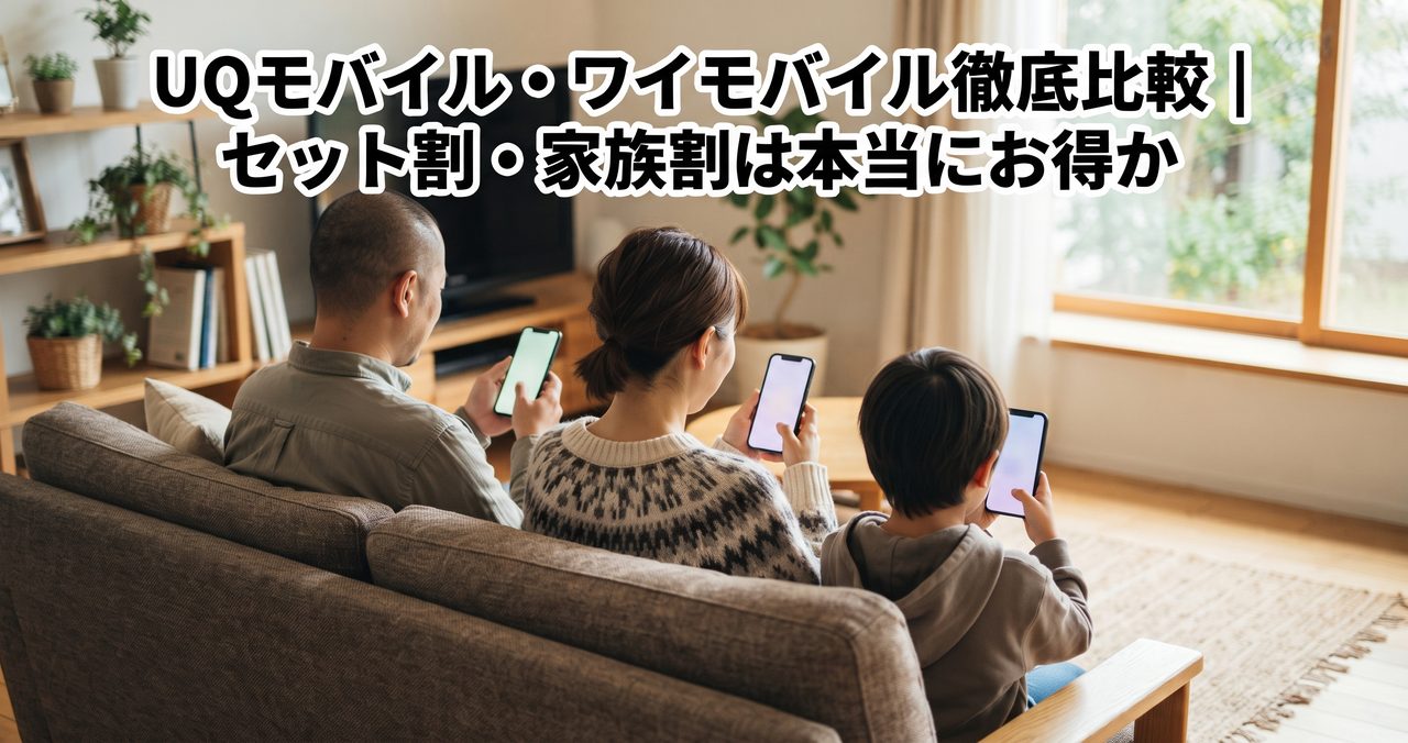 UQモバイル・ワイモバイル徹底比較|セット割・家族割は本当にお得かのイメージ画像
