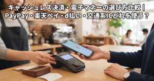 キャッシュレス決済・電子マネーの選び方比較｜PayPay・楽天ペイ・d払い・交通系ICどれを使う？のイメージ画像