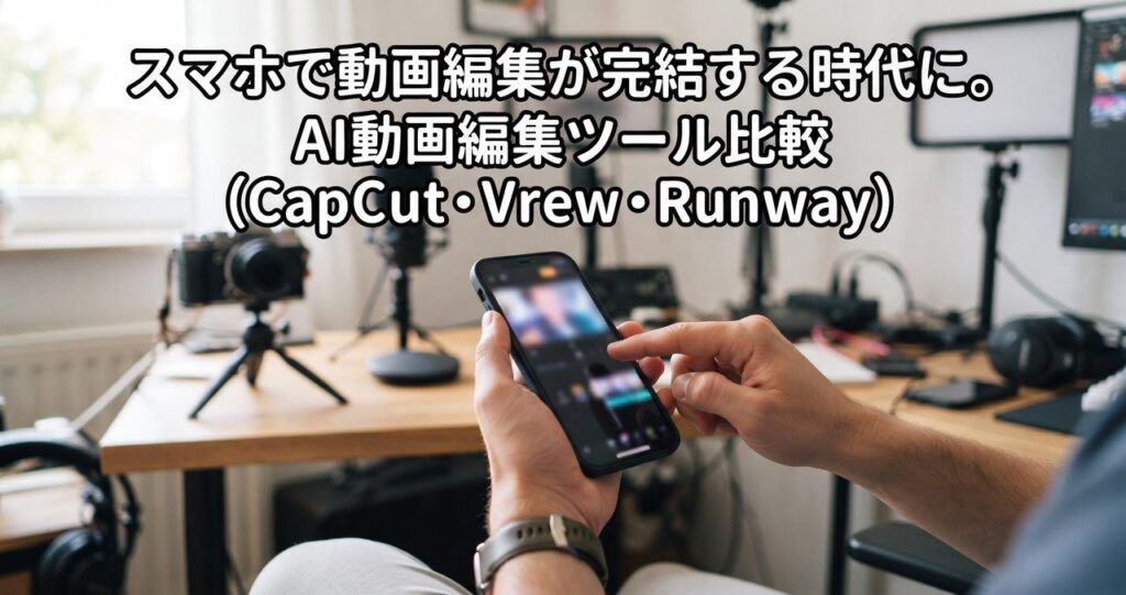 スマホで動画編集が完結する時代に。AI動画編集ツール比較(CapCut・Vrew・Runway)のイメージ画像