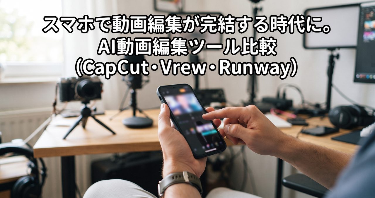 スマホで動画編集が完結する時代に。AI動画編集ツール比較(CapCut・Vrew・Runway)のイメージ画像