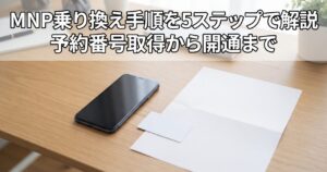 格安SIMへの乗り換え、MNP(番号そのまま乗り換え)の手順を5ステップで解説｜予約番号取得から開通までのイメージ画像