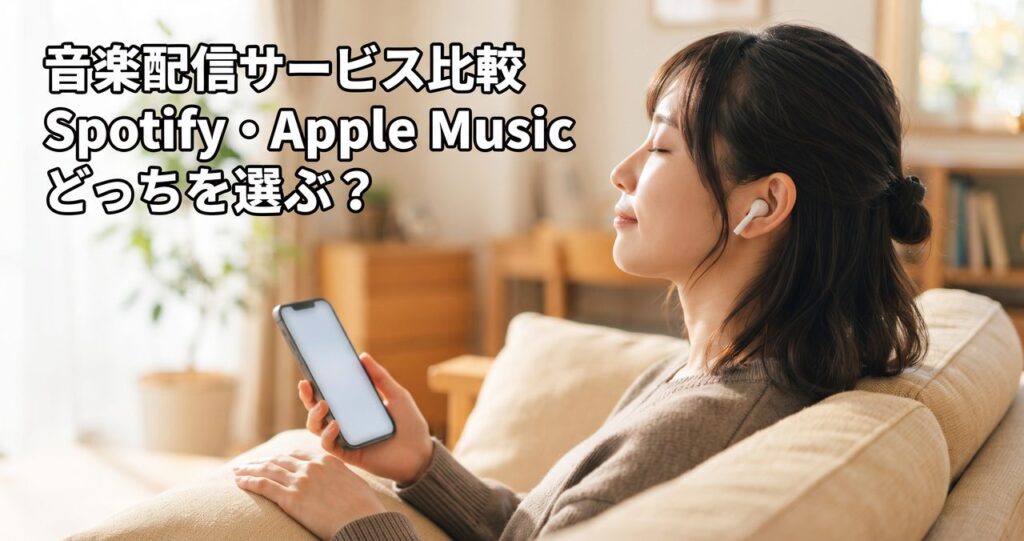 音楽ストリーミングサービス比較｜Spotify・Apple Musicどっちを選ぶ？料金・機能の違いのイメージ画像