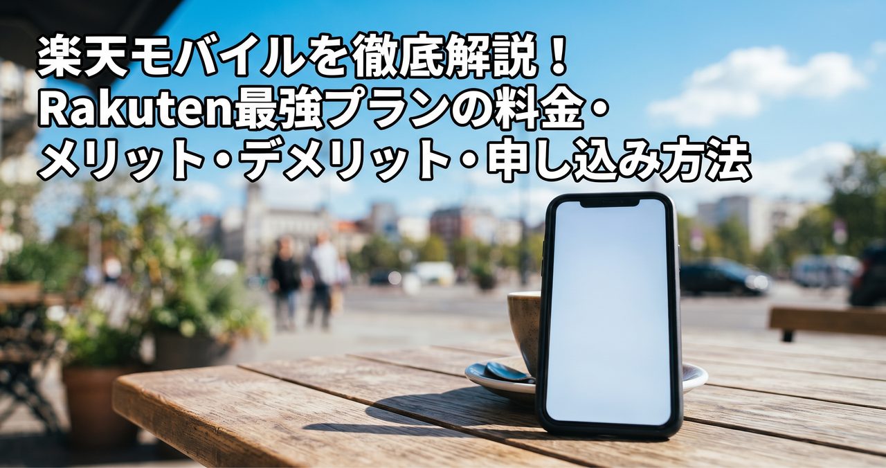 楽天モバイルを徹底解説！Rakuten最強プランの料金・メリット・デメリット・申し込み方法のイメージ画像