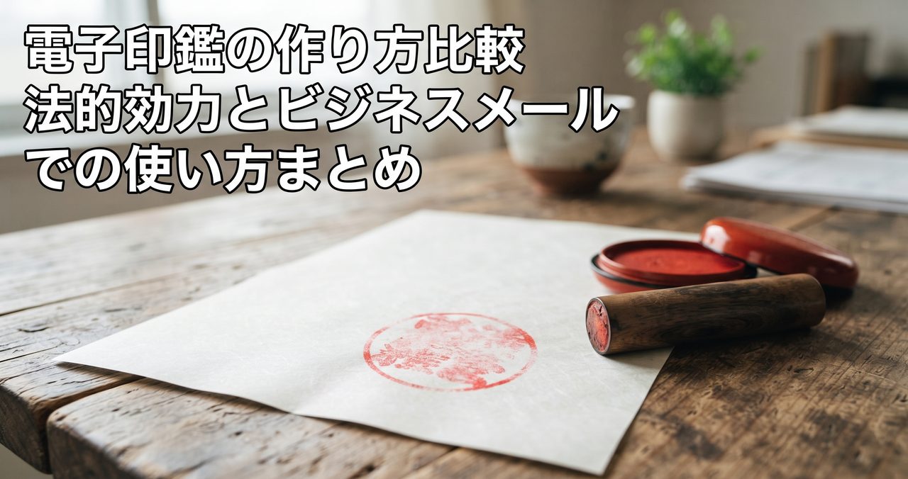 電子印鑑(無料)の作り方比較｜法的効力とビジネスメールでの使い方まとめのイメージ画像